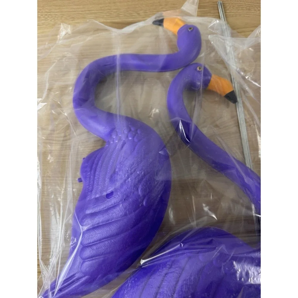 Northlight Purple Flamingo Garden Stakes Set of 4 NEW Sealed Yard Decor (RARE)